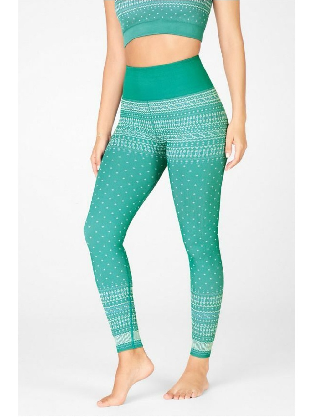 Fabletics High-Waisted Seamless Fair Isle Leggings Medium
